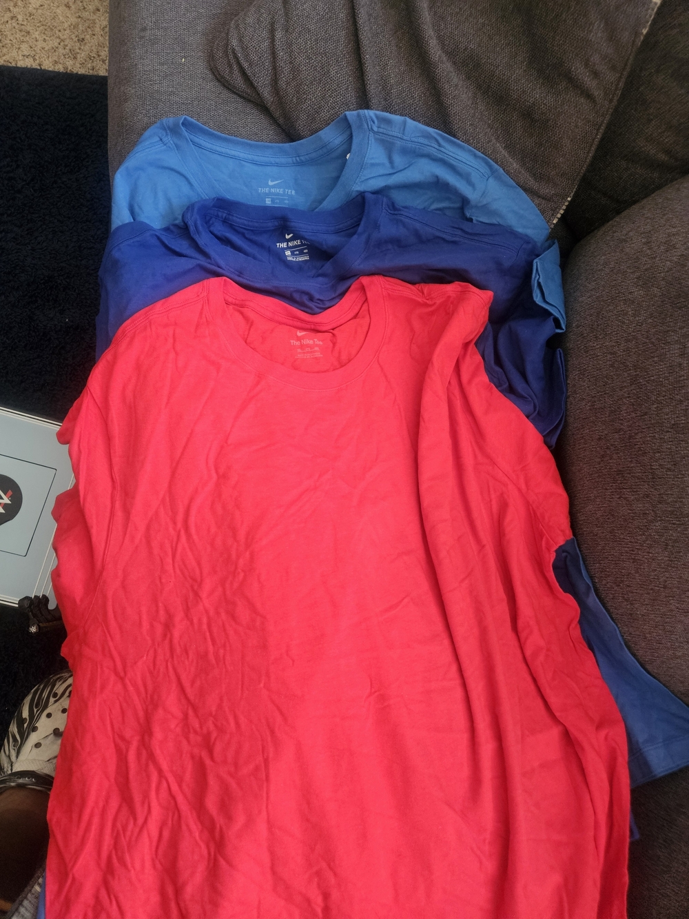NWOT 4X Nike Kids Short Sleeve Crew Tees - Bright Red, Navy & Light Blue